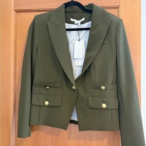 NWT Veronica Beard Roya Dickey Olive Blazer with Gold Buttons